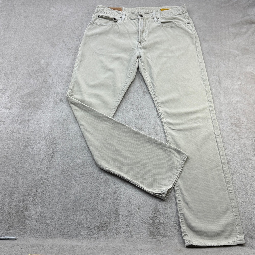 Vintage Gap Corduroy Pants Mens 34x34 Beige 1969 Low Rise Straight 5-Pocket Y2K